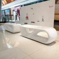 玻璃钢休闲座椅创意弧形座椅美陈商场售楼处组合户外休息等候椅